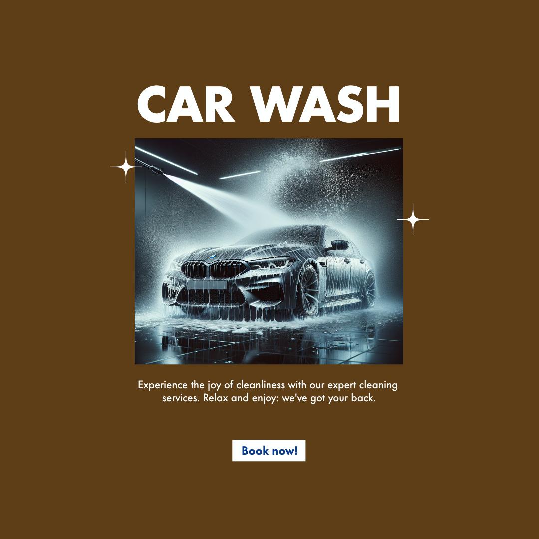 Sleek Car Wash Ad Template in Red and Blue