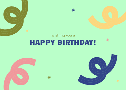 Cheerful Birthday Greetings Blue Poster Design