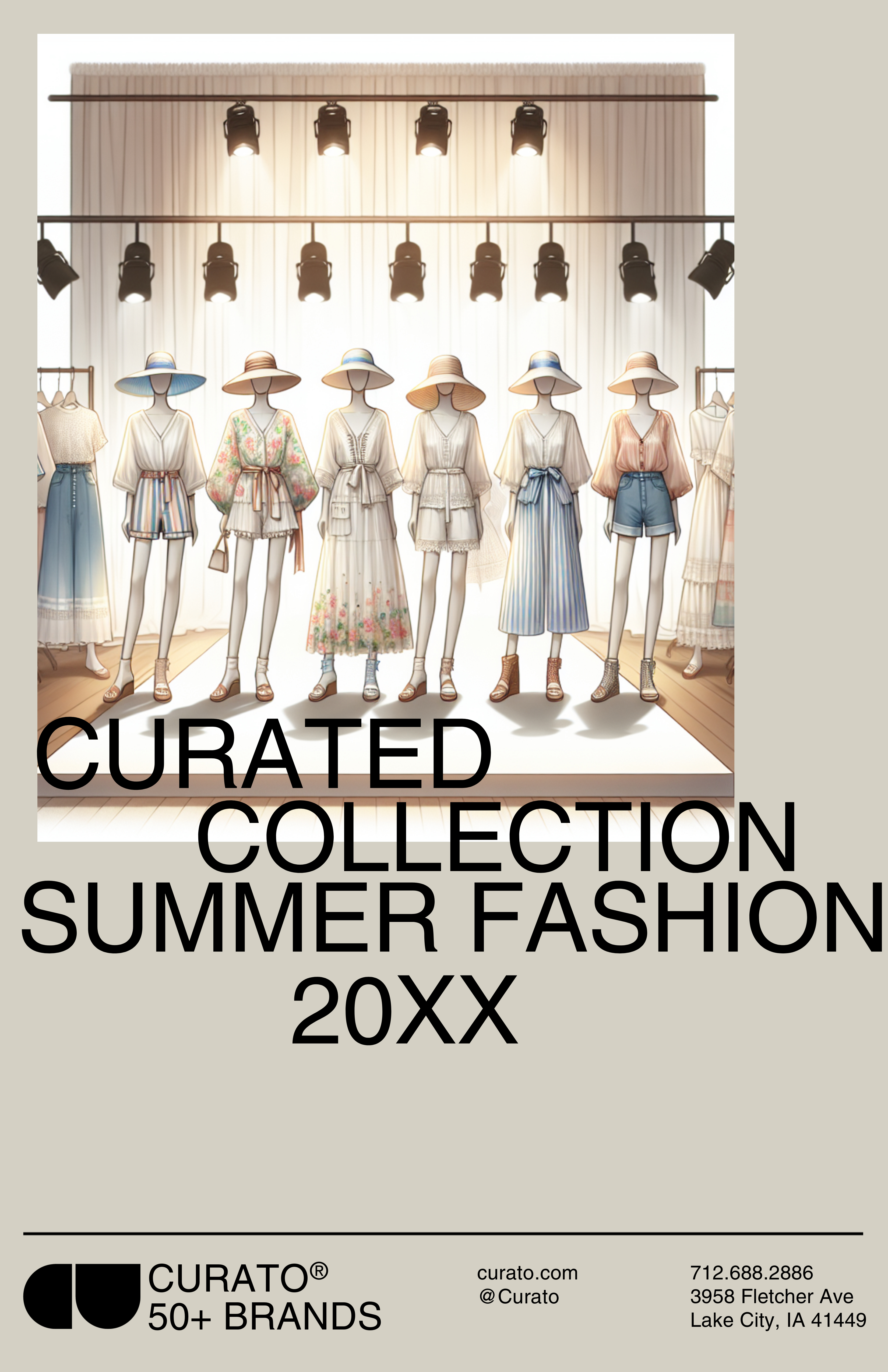 Chic Beige Summer Fashion Poster Design