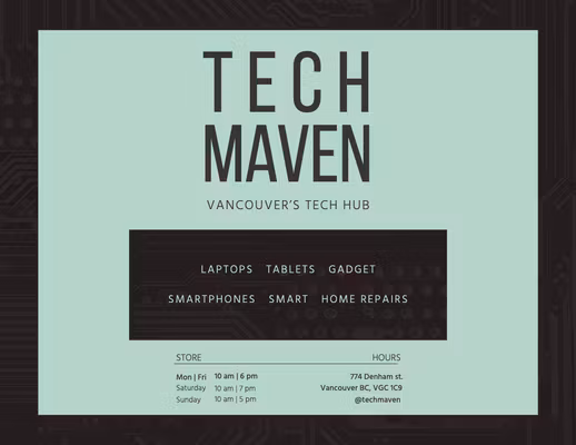 Template Sleek Teal Tech Store Advertisement Poster