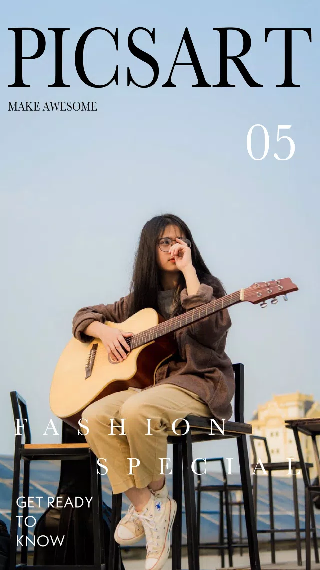 Template Casual Chic Guitar Session Poster Design