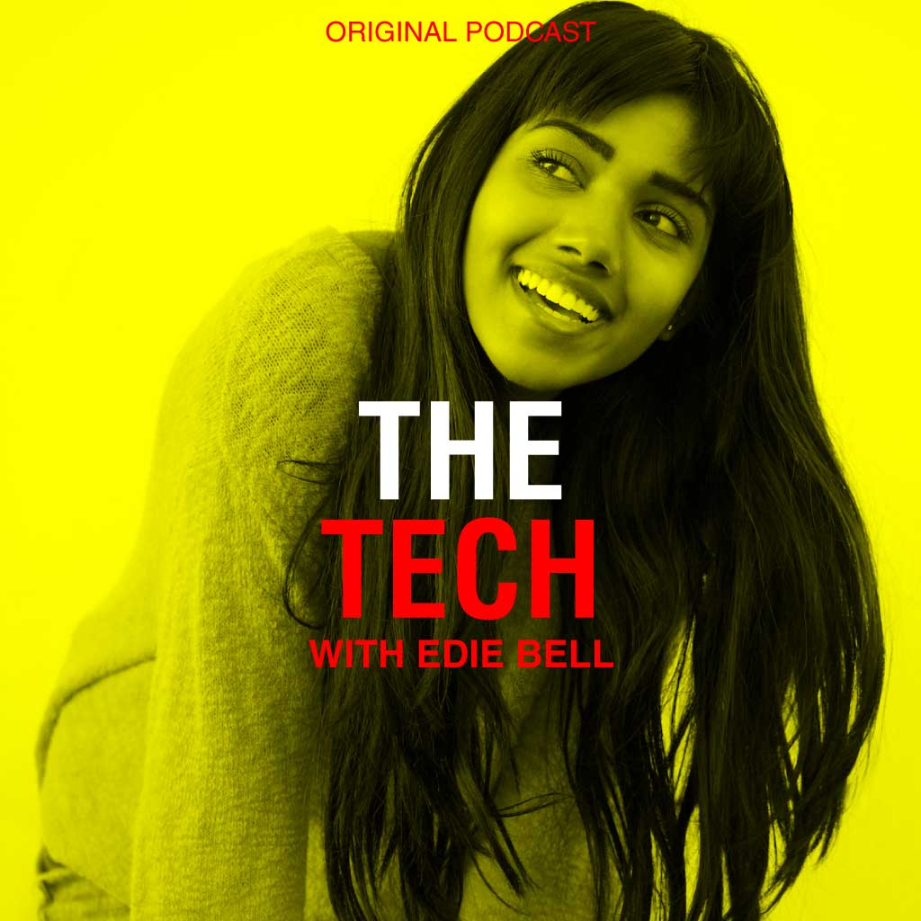 Template Bright Yellow Tech Podcast Post Design