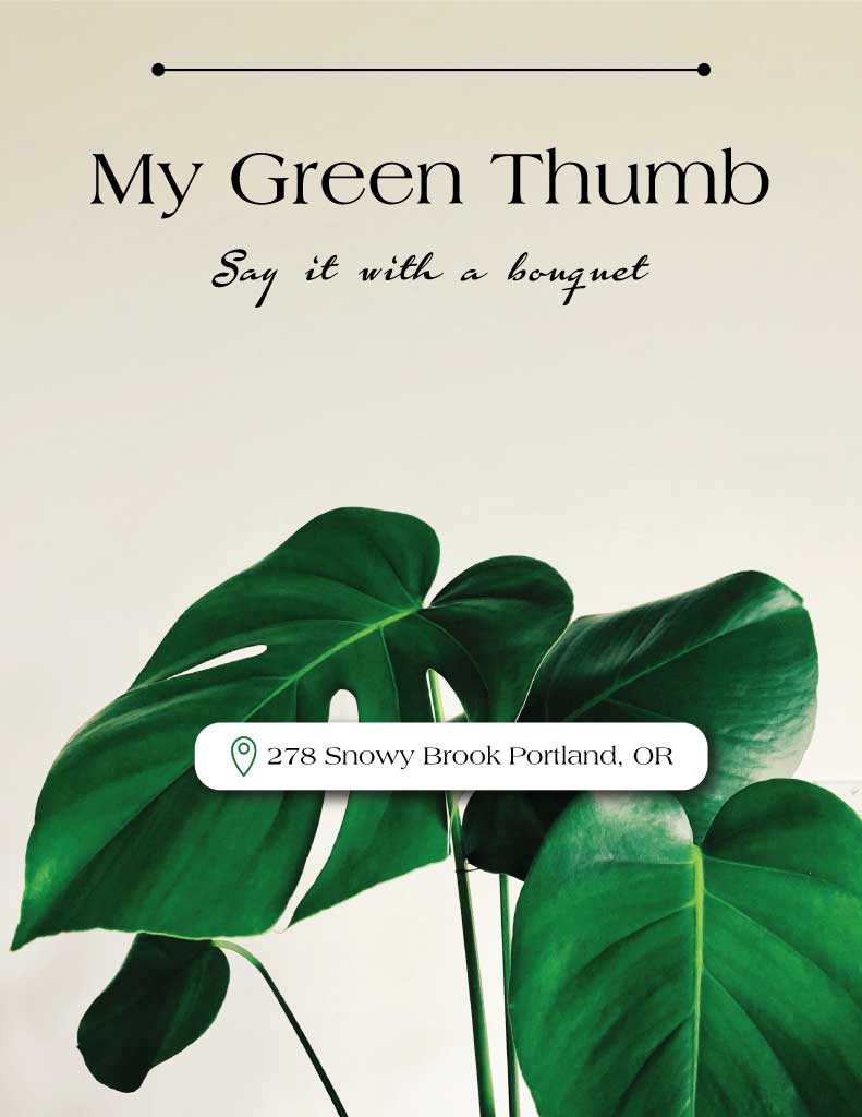 Template Elegant Green Plant Address Post Template