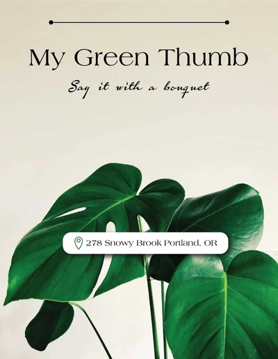 Template Elegant Green Plant Address Post Template