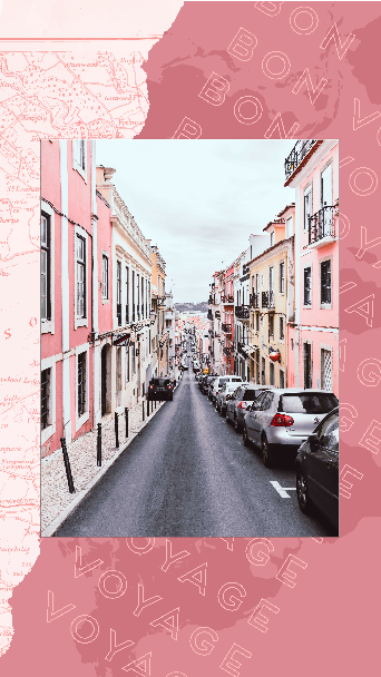 Charming Pink Travel Poster Design Template