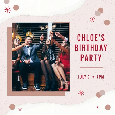 Template Chic Birthday Celebration Invitation Poster Design