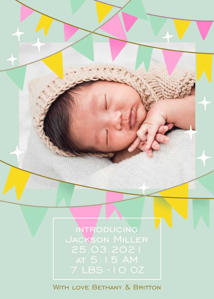 Template Pastel Celebration Baby Announcement Post