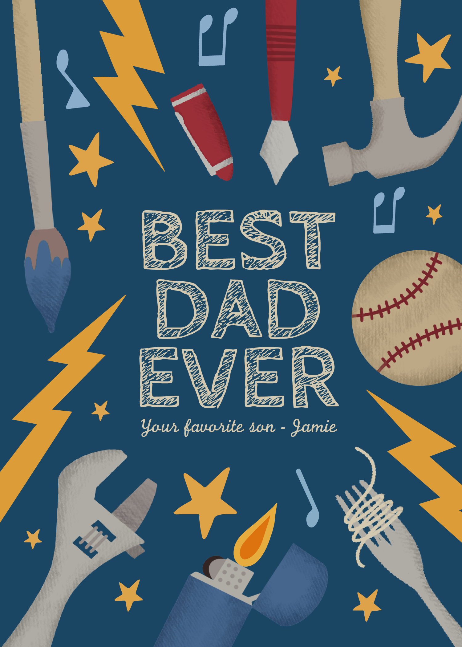 Template Navy Blue Celebratory Dad Appreciation Poster