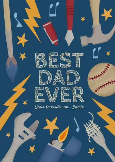 Template Navy Blue Celebratory Dad Appreciation Poster