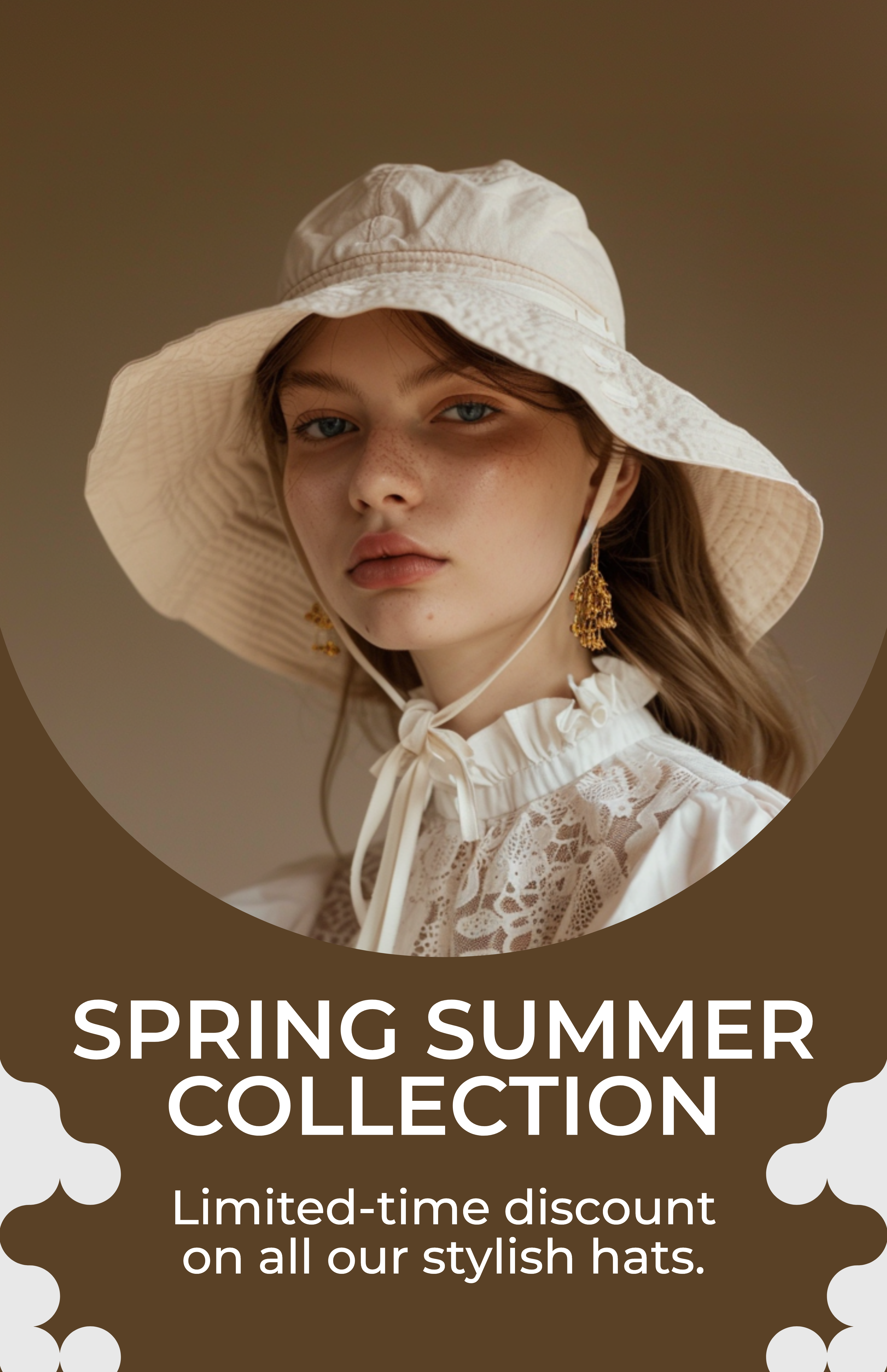 Template Chic Brown Summer Collection Poster Promotion