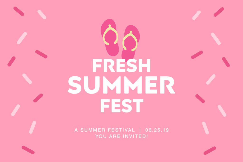 Sunny Pink Summer Festival Poster Design