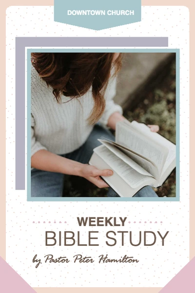 Template Inspiring Weekly Bible Study Poster in Pink
