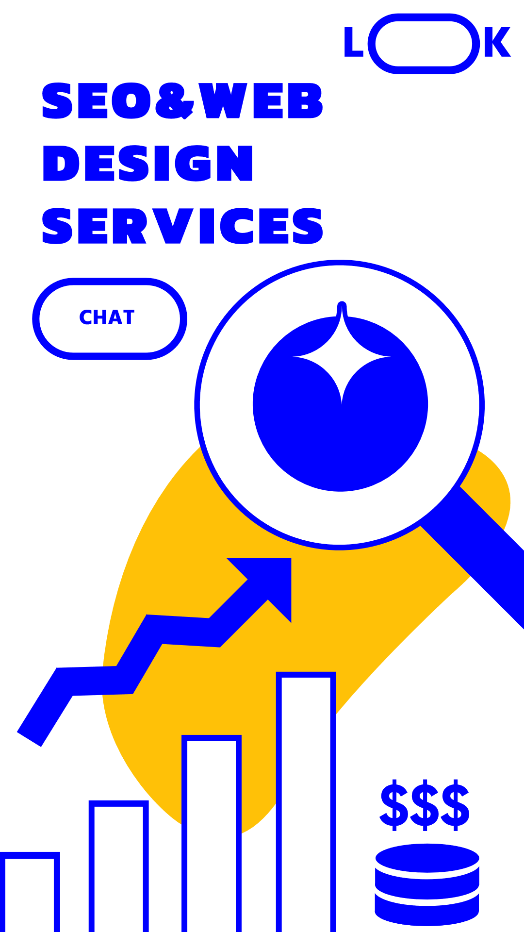 Bold Blue and Yellow Web Services Ad