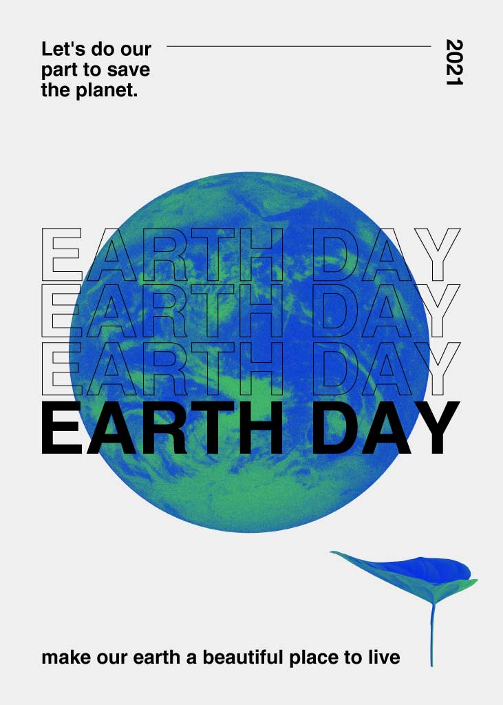 Blue and Green Earth Day Poster Design