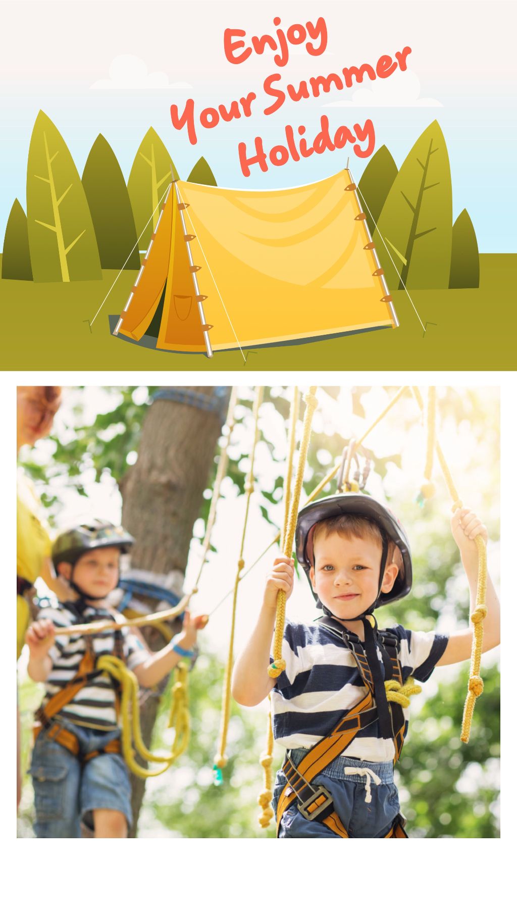 Sunny Summer Adventure Poster Design Yellow Blue