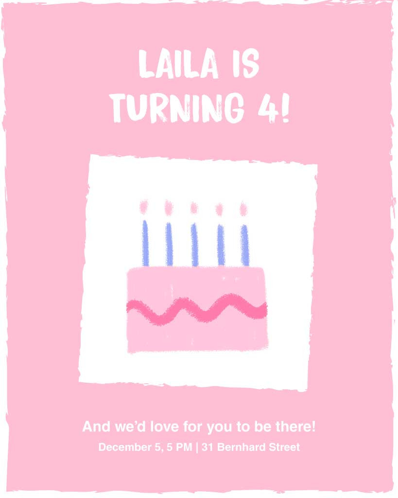 Template Charming Pink Birthday Bash Invitation Post