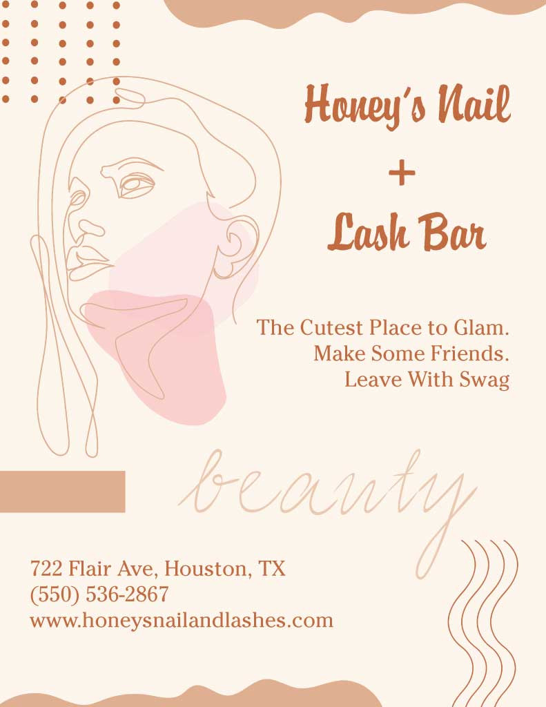 Template Chic Peach and Cream Beauty Salon Ad