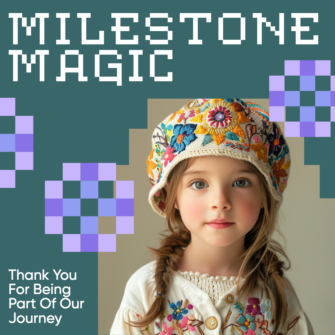 Milestone Magic Teal Instagram Post Template