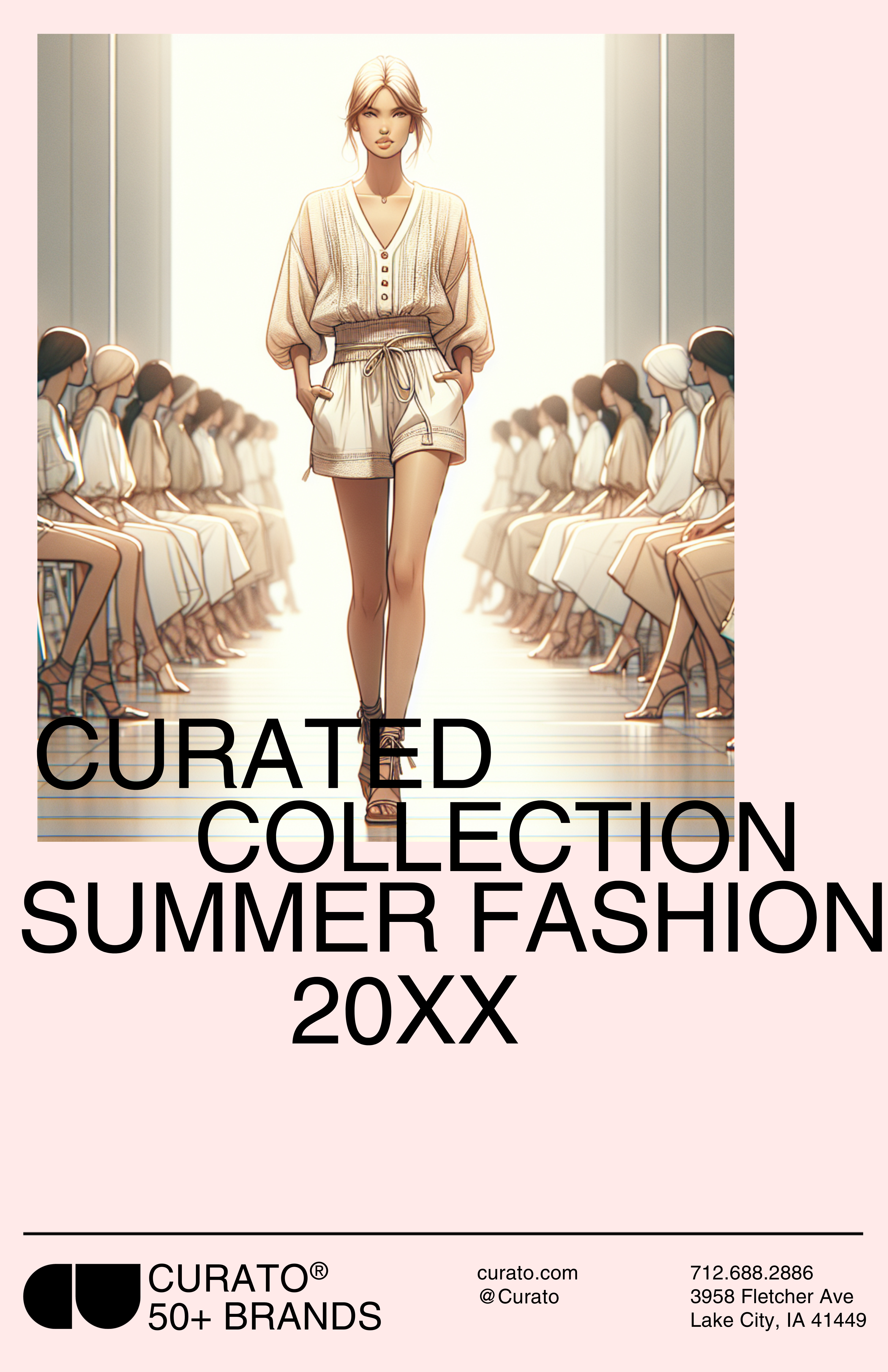 Chic Beige Summer Fashion Poster Design