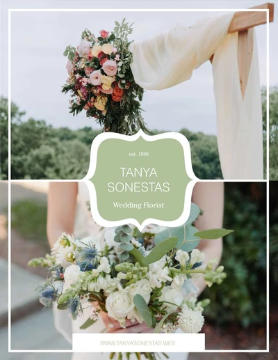 Template Elegant Green Wedding Florist Poster Design