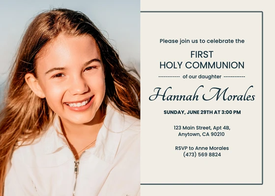 Elegant Pink First Communion Invitation Poster
