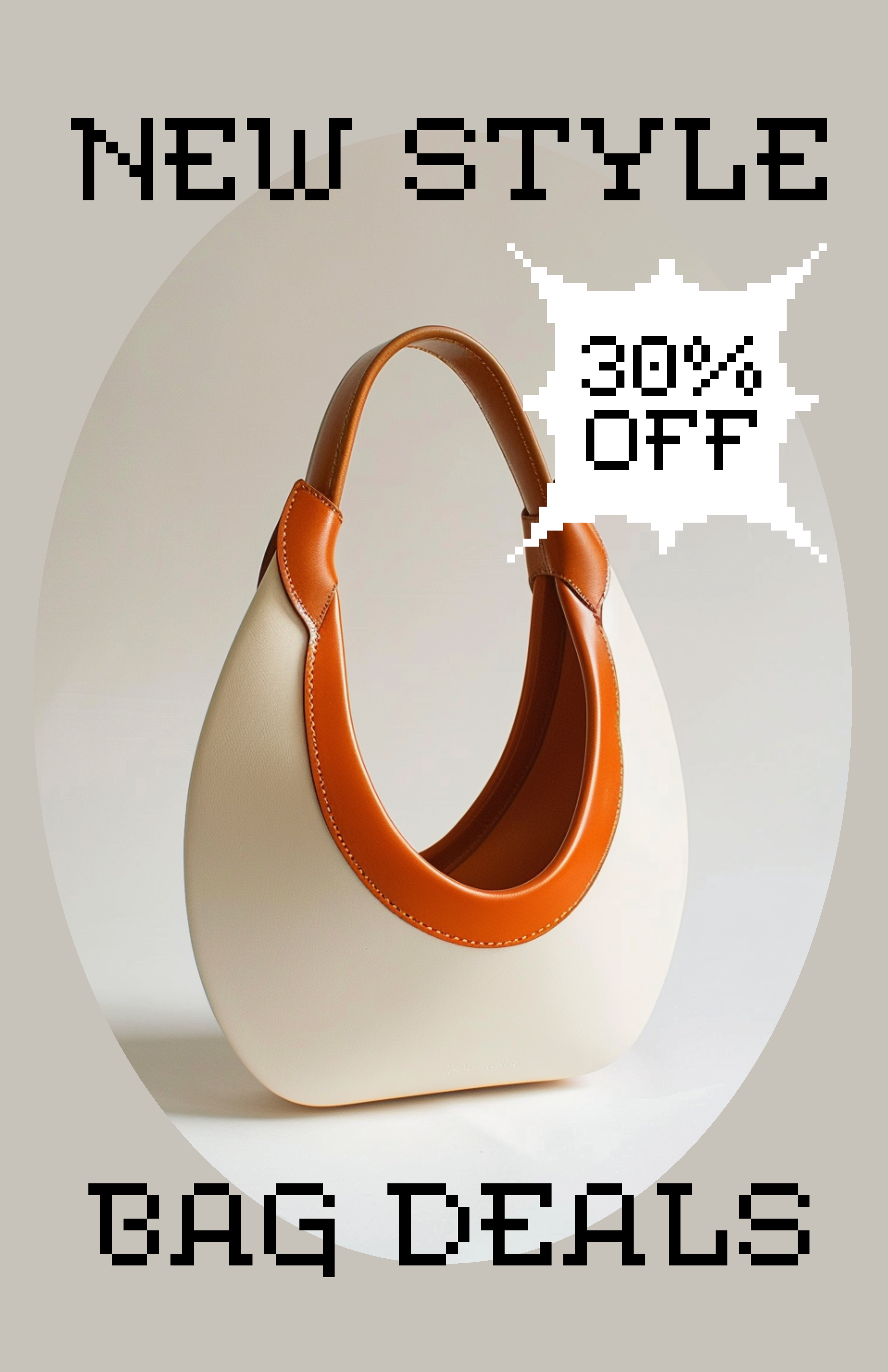 Template Stylish Beige Bag Deals Poster Sale