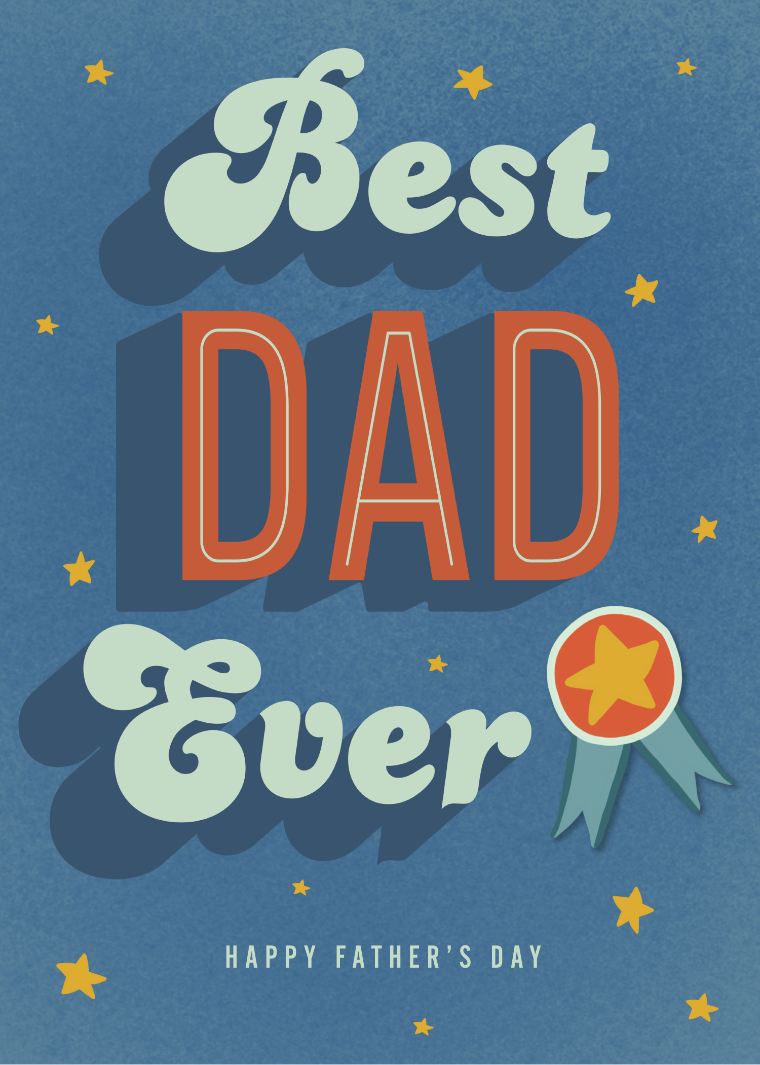 Template Blue and Orange Father's Day Poster