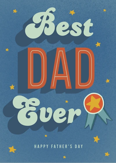 Template Blue and Orange Father's Day Poster