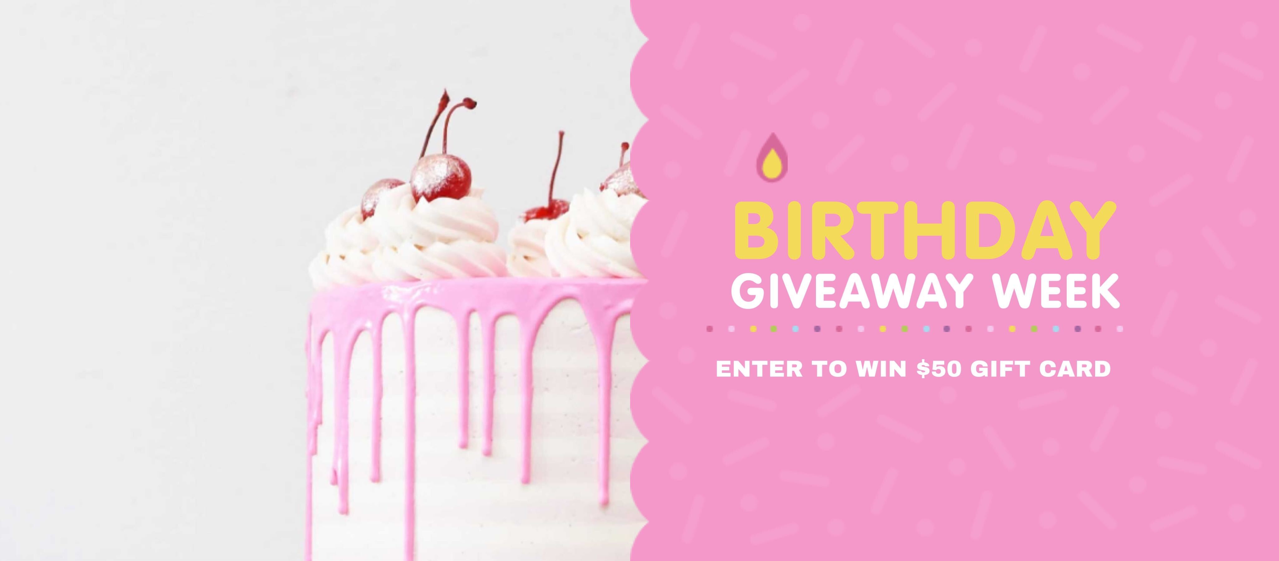 Pink Birthday Giveaway Social Media Post