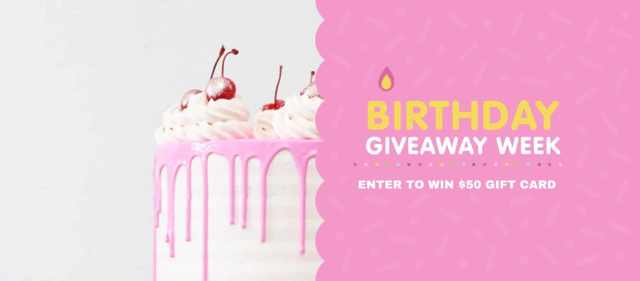 Template Pink Birthday Giveaway Social Media Post