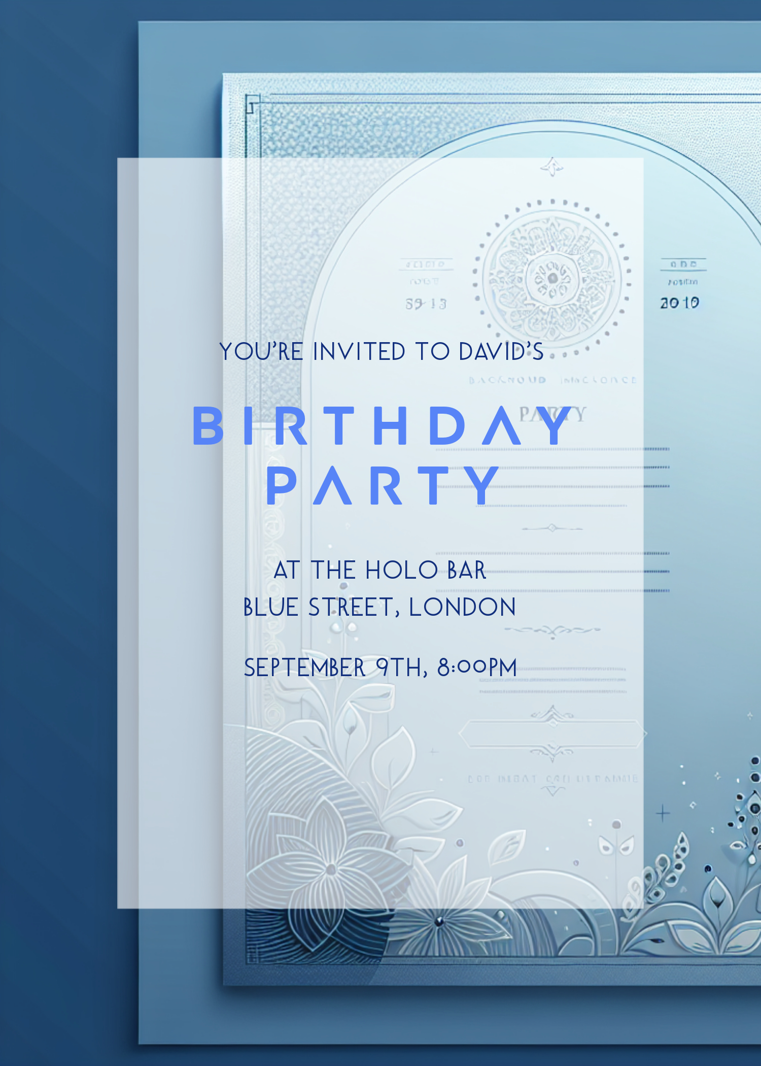 Vibrant Blue Birthday Celebration Post Template