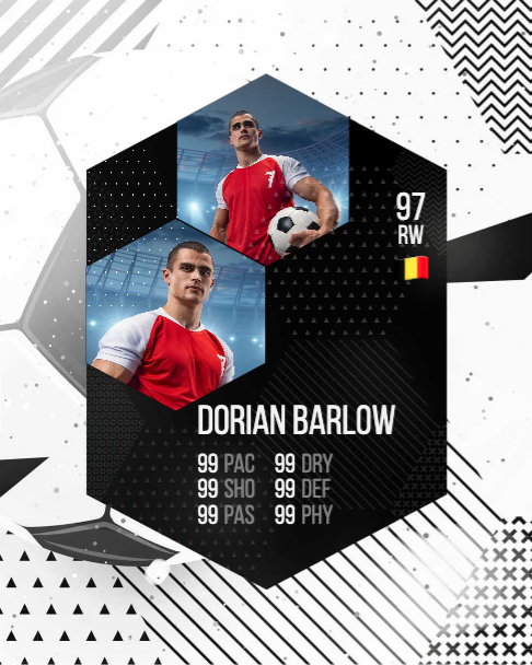 Template Dynamic Sports Player Profile Poster in Red