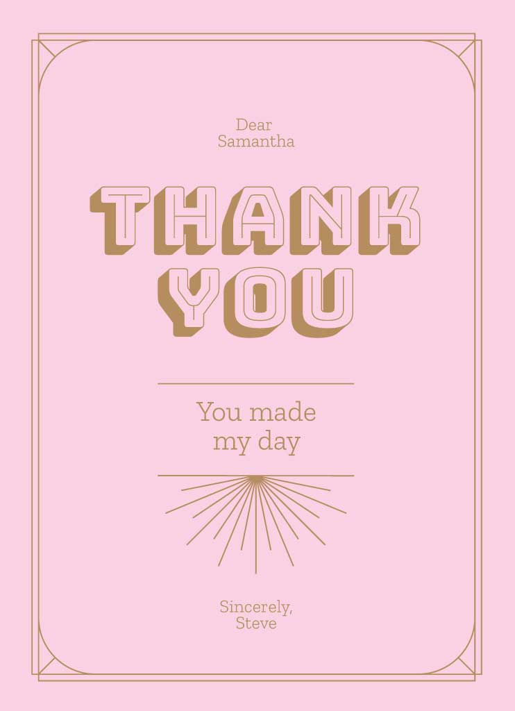 Elegant Pink Thank You Postcard Design