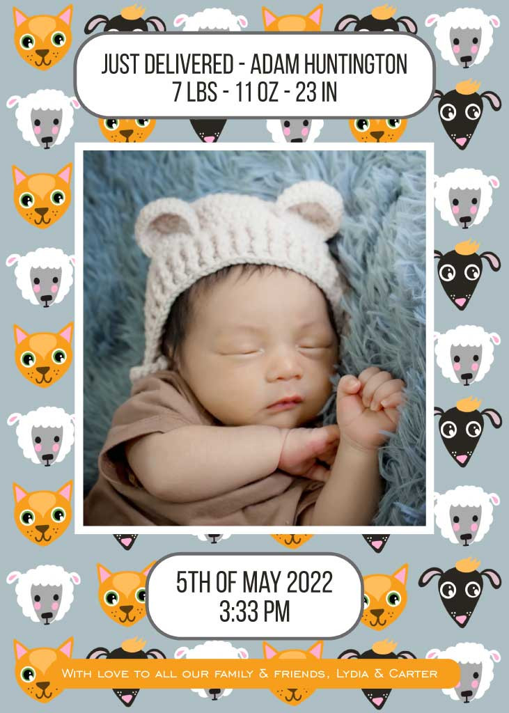 Template Warm Welcome Newborn Announcement Poster Design