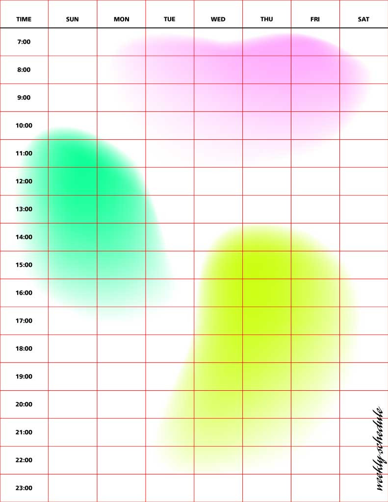 Template Colorful Weekly Scheduler Poster Template