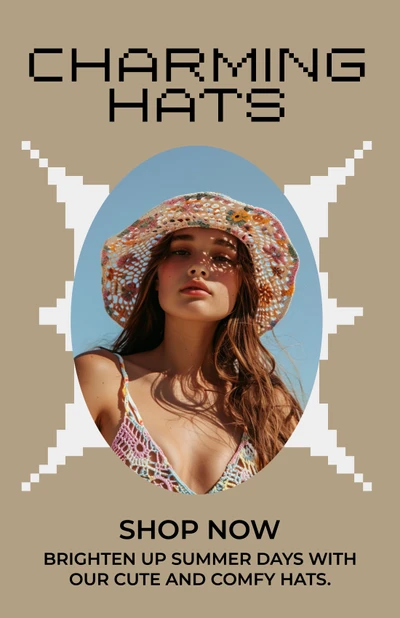 Template Trendy Khaki Instagram-Story for Charming Hats