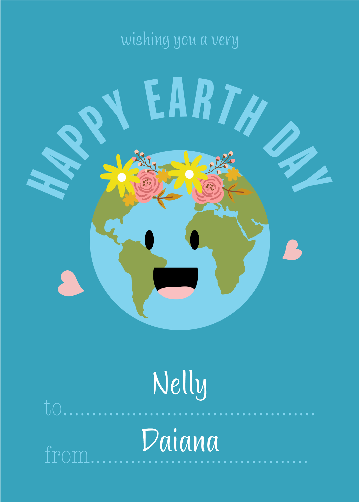 Cheerful Blue Earth Day Poster Design