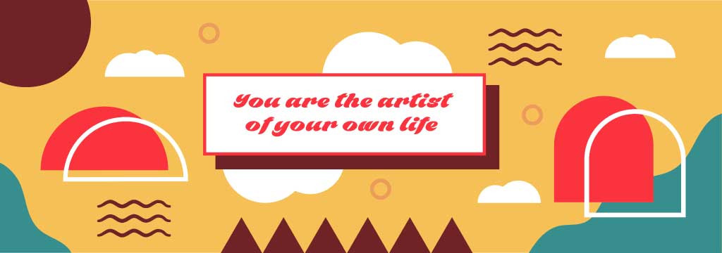 Template Motivational Sunset Quote Poster in Warm Tones