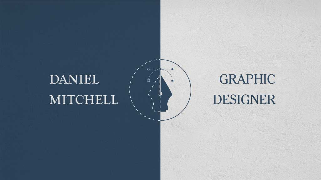 Template Sleek Navy and White Business Card Template