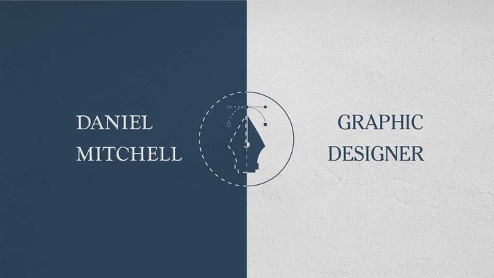 Template Sleek Navy and White Business Card Template