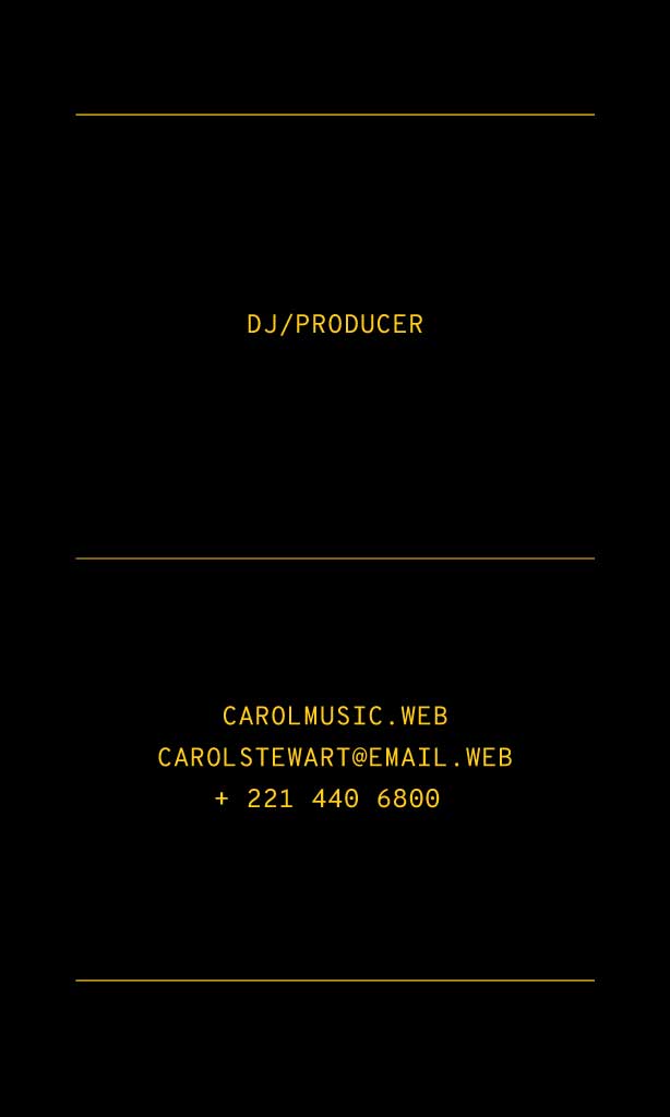 Sleek Black and Gold DJ Business Card Design