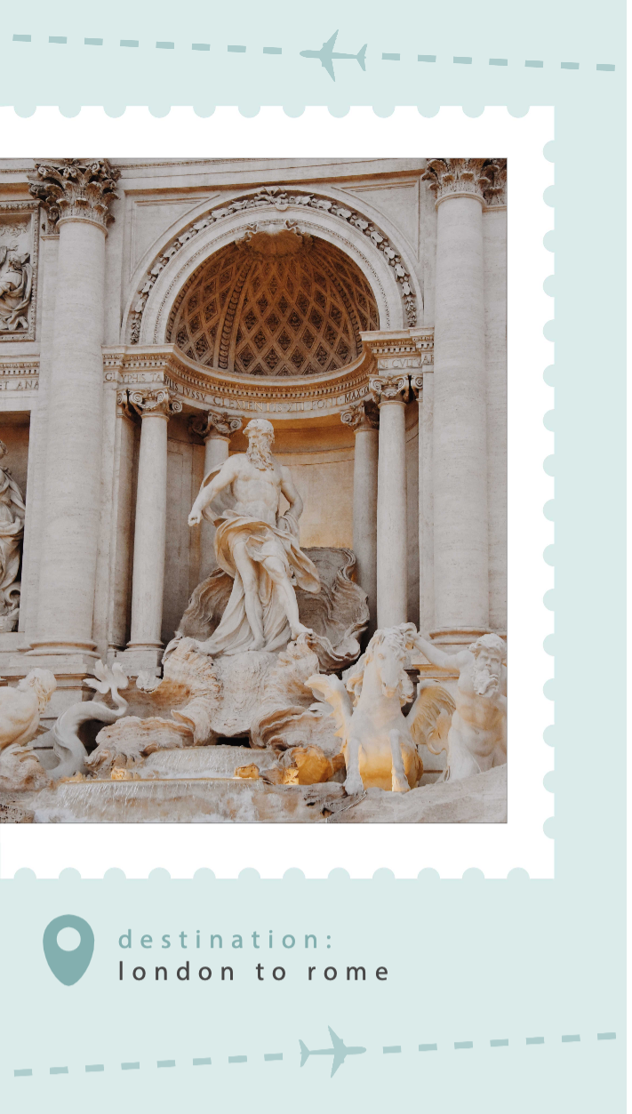 Elegant Teal Travel Voucher to Rome