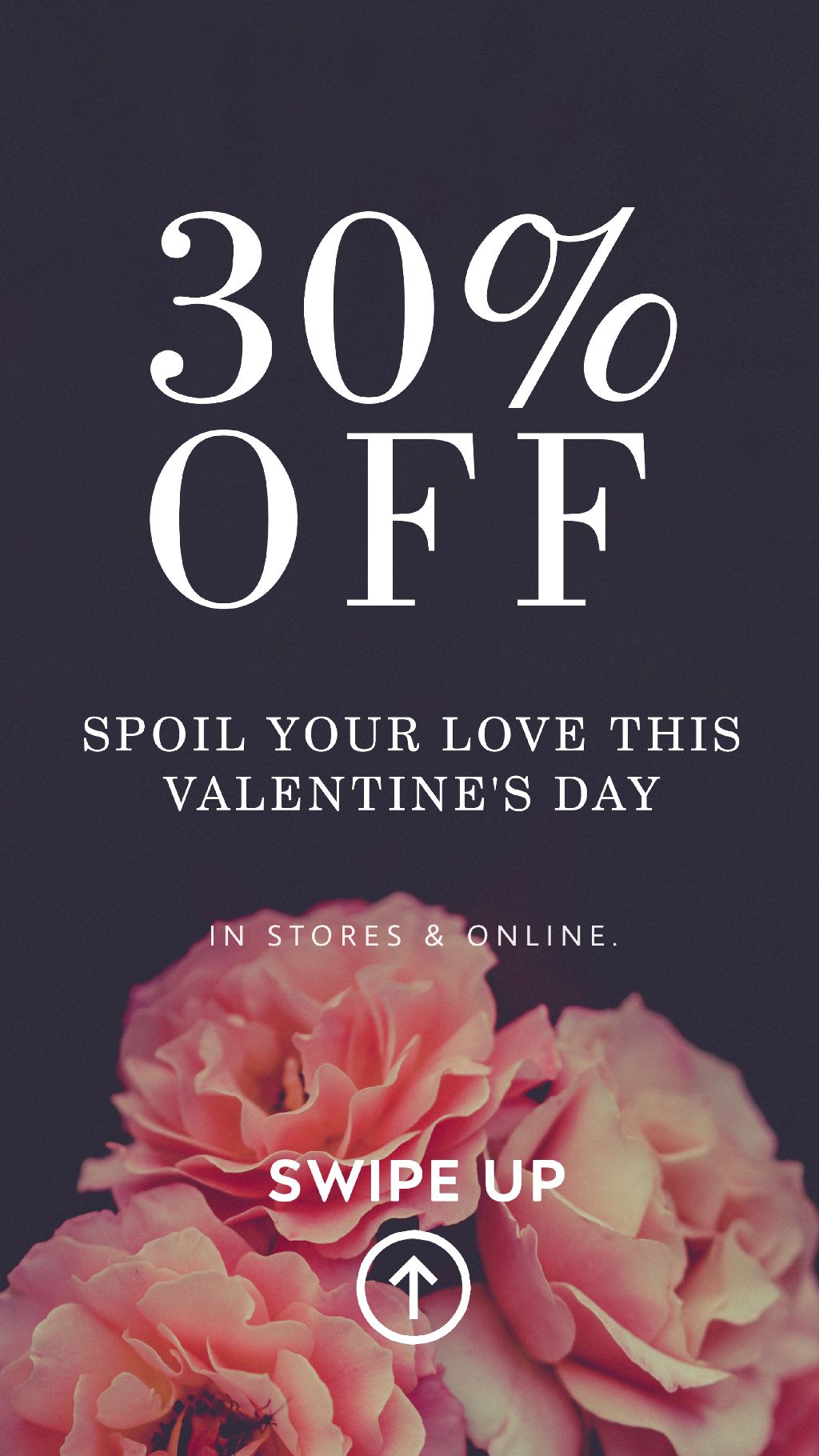 Chic Valentine's Day Sale Post in Pink and Navy