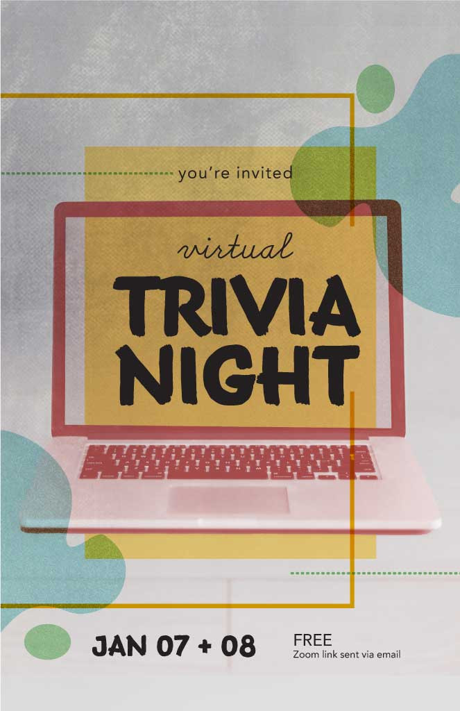 Template Chic Virtual Trivia Night Poster Design