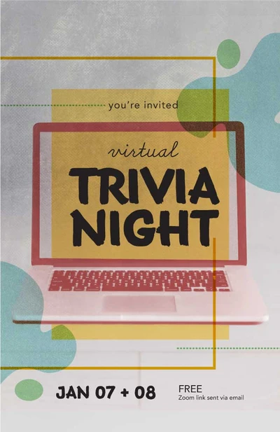 Template Chic Virtual Trivia Night Poster Design