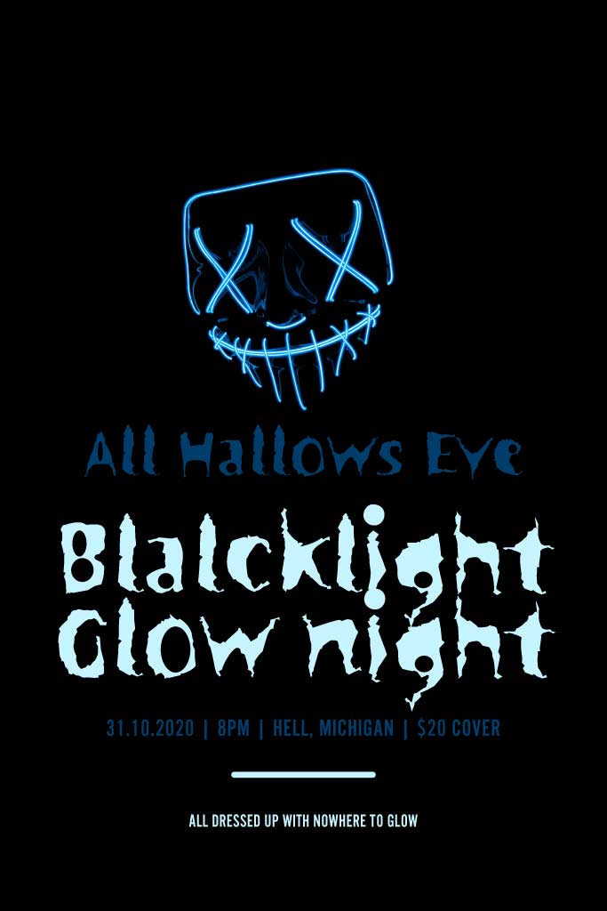 Template Spooky Blue Glow Halloween Poster Design