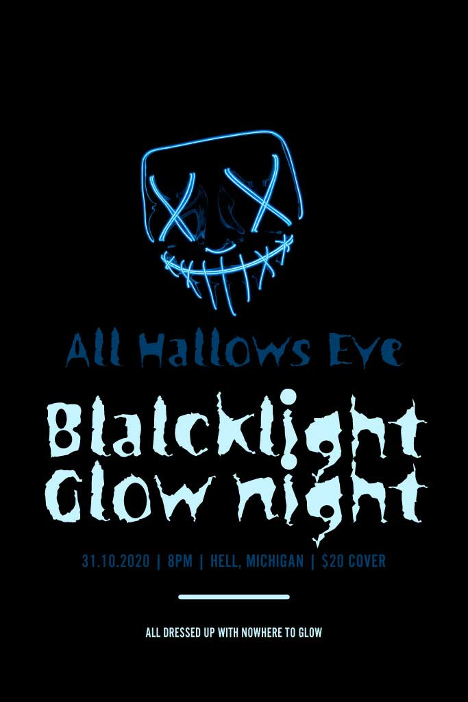 Template Spooky Blue Glow Halloween Poster Design