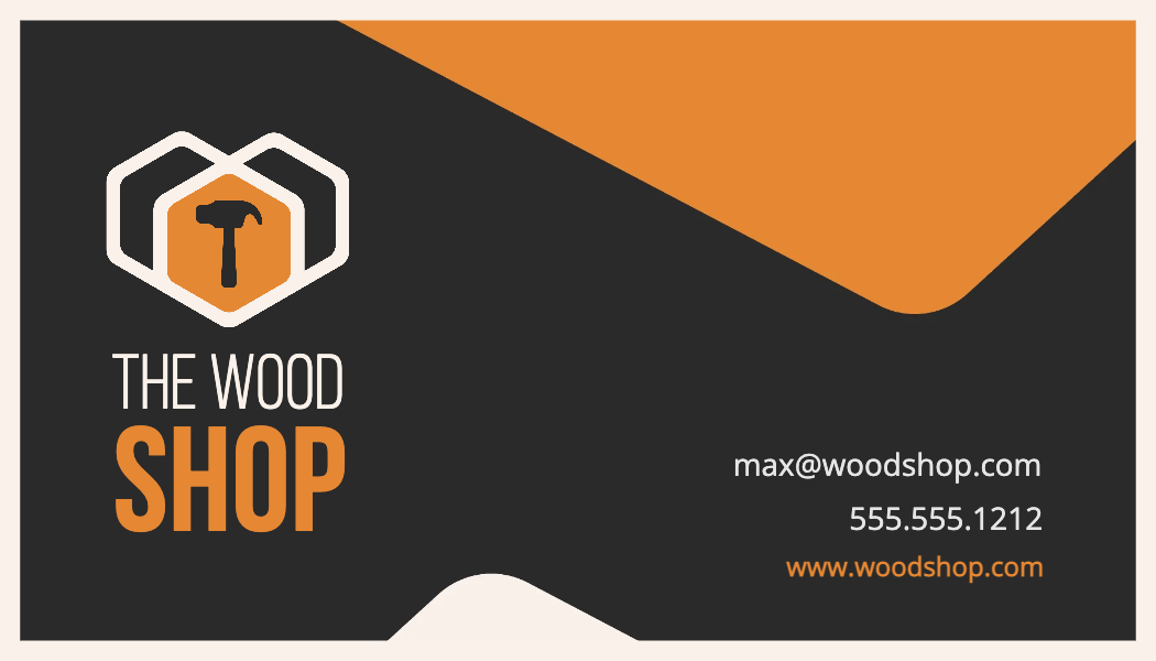 Sleek Black and Orange Business Card Template