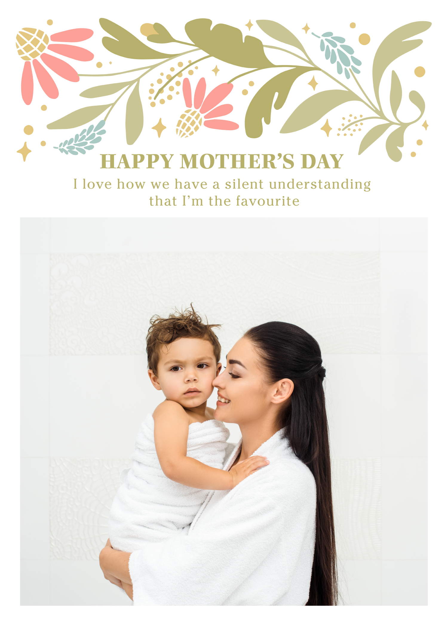 Template Charming Olive Green Mother's Day Post