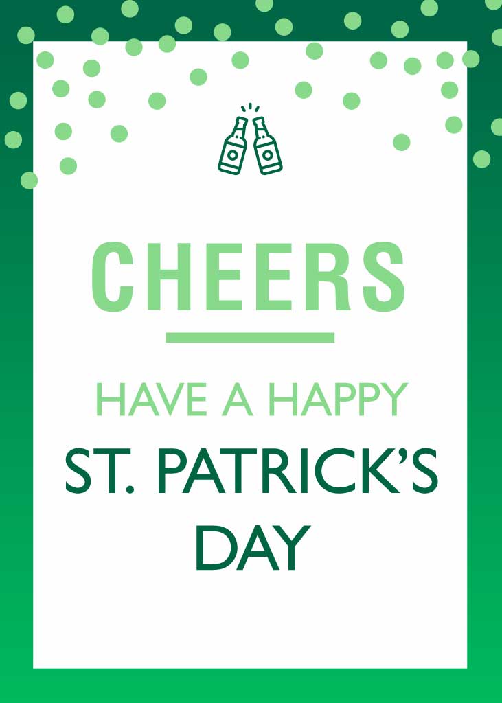 Green Cheers St. Patrick's Day Poster Design